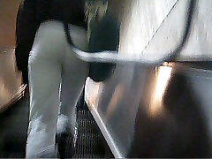 Voyeur video from public bus - brunette nadine jansen big juggs in black pantyhose