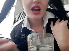 xxxii videos dowlods fetish. Dominatrix Nika smokes sexy and spits into a glass. Imagine that this glass is your mouth.