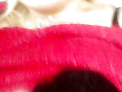 Home babita ji saxy in a red sweater and masturbation with a gentle orgasm. Close-up. Part 2