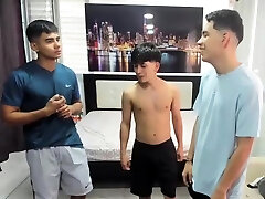 Four twinks enjoy gay group teen live big party