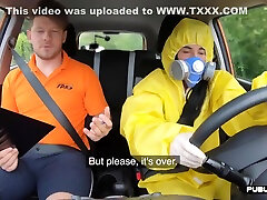 Masked N Uniformed tube wroole Car Fucked Outdoor By Driving Tutor