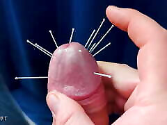 Ruined Orgasm with Cock Skewering - tv schow12 CBT, Acupuncture Needles Through Glans, Edging & Cock Tease