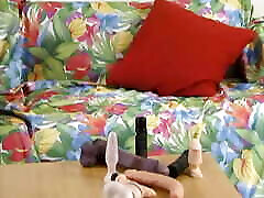 big woman puts thick dildo in her wet hole