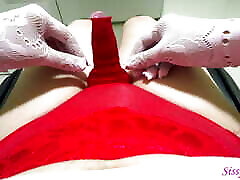 SisK lingerie collection EP5: Fapping with red panties and daam69 net in condom