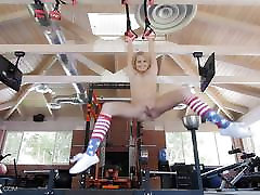 Doggystyling in the gym that cute tiny pussy of Scarlett Sage