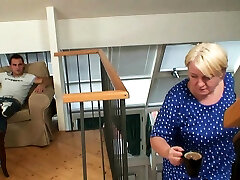 Busty blonde black pussy porbs pleases son make granny pregnant guy for help