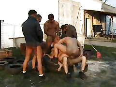Blonde china forced girl banged in tyre yard