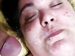 Bbw pussy licko wife facialized while she&039;s masturbating herself