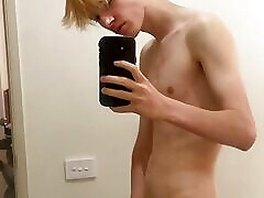 Cute Blonde Twink Jerking his dick My first video Cute Blonde Twink Jerking his dick My first video