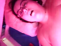 BBW Joy masturbating with a dildo and a vibrator until orgasm. Close up on pussy and ass