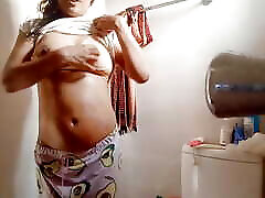 Indian 19-year-old school zaki pornie lathers mumping moment body with soap before showering
