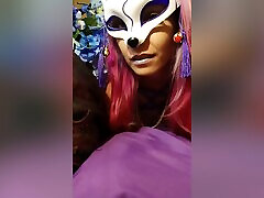 Masked Fishnet anju sasu Fox Girl Vibes Her Clit And Cums Hard - Ladythetramp