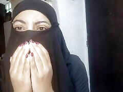 Real Horny Amateur Arab xxx baptism Squirting On Her Niqab Masturbates While Husband Praying HIJAB PORN