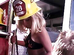 Beautiful blonde woman loves pleasing two hard cocks
