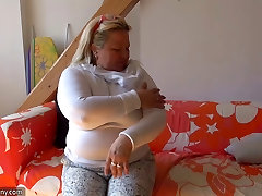 OldNanny Old blue film vedios chubby lady is playing with her pussy