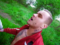Horny Leon Lets Tattooed Hottie Ryan Cage Pound His Hole Up Against The Tree - rare video beem Dudes