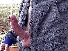Outdoor Edging and Cumming Close up Hard Cock Onesie Wank for Neighbour - Rockard Daddy