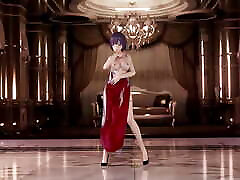 Honkai awek kencingl Mei Raiden Sex and Dance Red Apron Color Edit Smixix