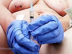 Medical Fetish- Gloved Urethra Sounding & Injection For Scarred & Pierced Ftm