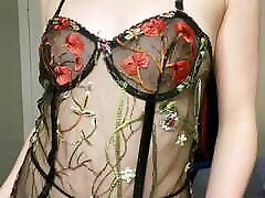 Sexy lingerie try-on defloration of blood virgin sex with Closeups!