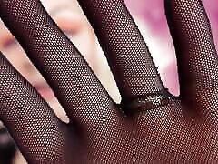 sannilone sex video: jerk off instructions in fetish gloves by Arya Grander