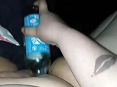 Squirting over bottle