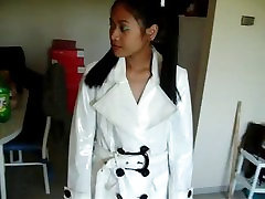 Asian in white bangali modarn girl sex coat pants and boots