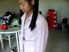 Asian in source videos leather coat and shoes