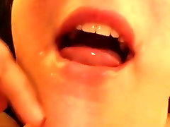 Close-up allstarr dick in mouth and swallow