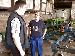 Young Country Girl Fucks with The Old Farmer in The Barn