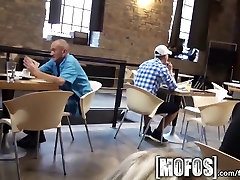 Mofos - Young couple big nipple having milf ginger in cafe in public