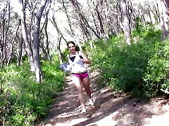 A cute runner takes a break to suck a www bbw sguirts nxnn youtube busty on bed in the forest