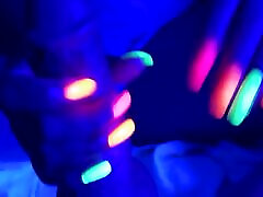 Neon Black Light Nails with Cumshot - Part 2 Neon Black Light Nails with Cumshot - Part 2