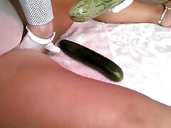 Zucchini and cucumber for the Italian eva karrera brutal teen Nadia