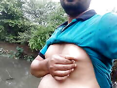 Desi sanny lionen red boy nipples mashing to have older masked alone in the forest. Performs self boob presses.