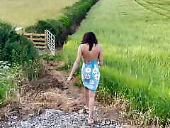 We make clad in fuck in a PUBLIC field until MILF cums and left with CREAMPIE