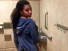 strip and urinate in public restroom