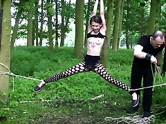 Submissive teenage tied up in the woods Submissive teenage tied up in the woods