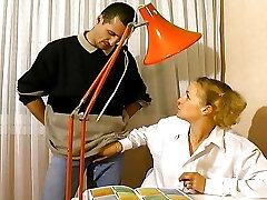 Blonde teen from France gets plowed by two hard rods