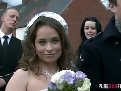 Horny bride Olga Cabaeva gets ferociously boned doggy after the ceremony