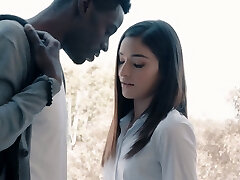 Palatable young sweetheart Emily Willis is fucked doggy by black guy
