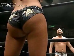 Maria Kanellis distracting men during a grappling match