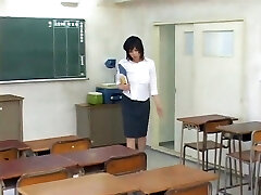 Japanese big-boobed teacher gets fucked by a horny student