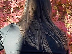 Cute stepsister swallow in forest . Follow Nicky Mist 60fps 4K