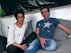 Skinny german real girlfriend try first time