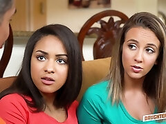 Happy grey haired older boy finally lures charming Layla London for hot tear up