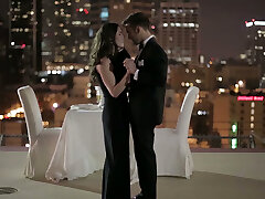 Romantic man Logan Pierce slurps juicy kitty of his slim black-haired GF on the first date