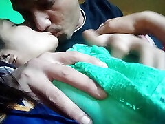 Mischievous girlfriend kissing so lovely with boyfriend and sucking boobs