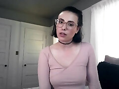 Flexible sporty dark haired in glasses is ready for some kinky solo masturbation