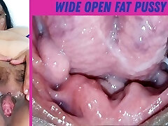 Gaping my fat and hairy pussy